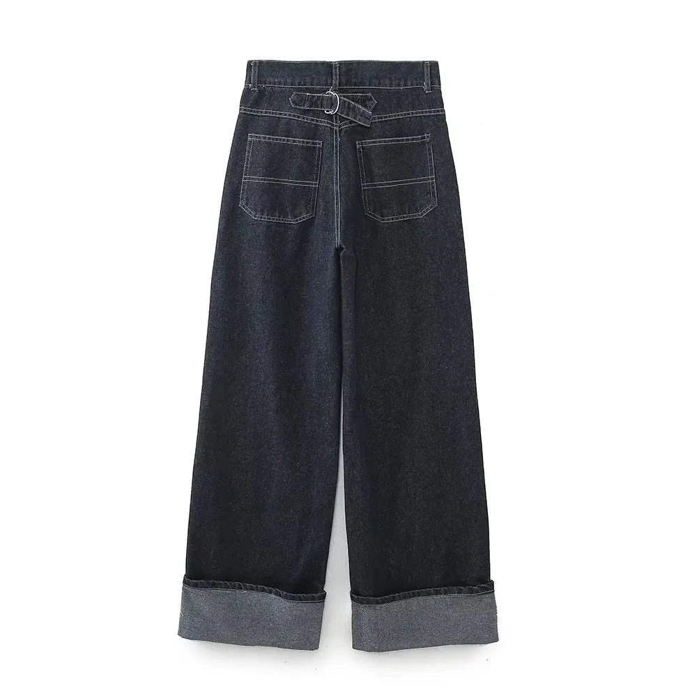 Denim Jeans Cargo Wide Leg