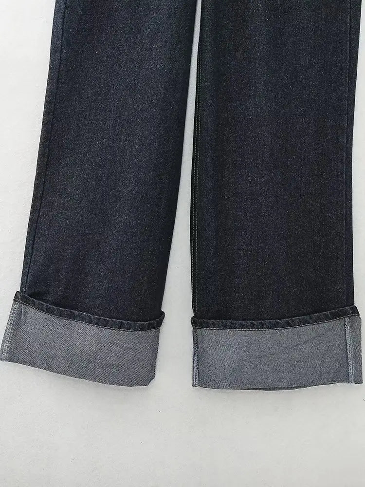 Denim Jeans Cargo Wide Leg