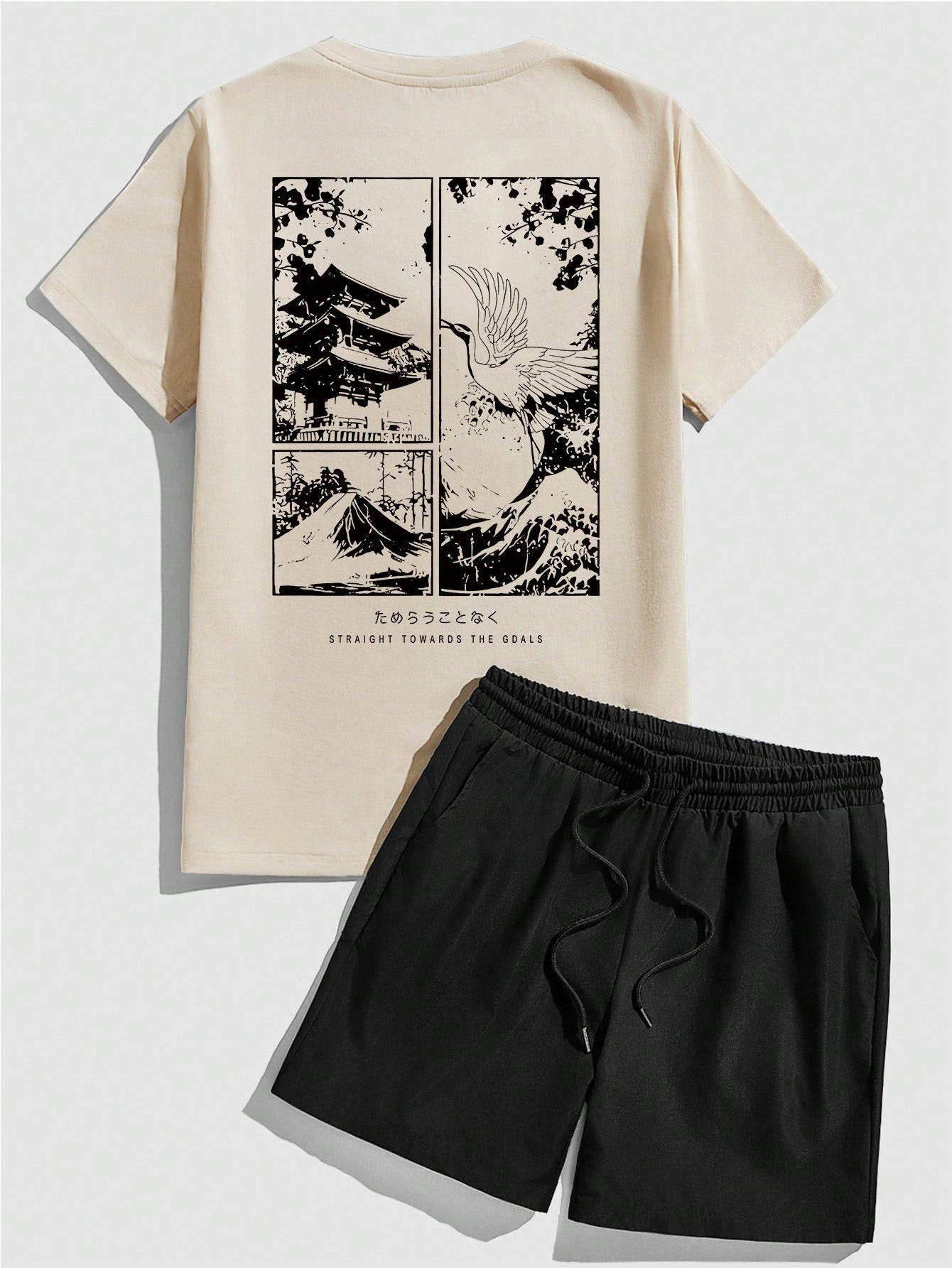 Neck T-Shirt and Shorts